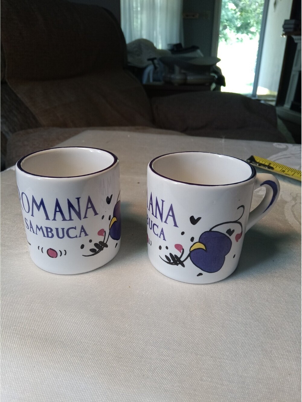 Set of 2 Romana Sambuca Porcelain Espresso Cups - Mugs Deruta Italy